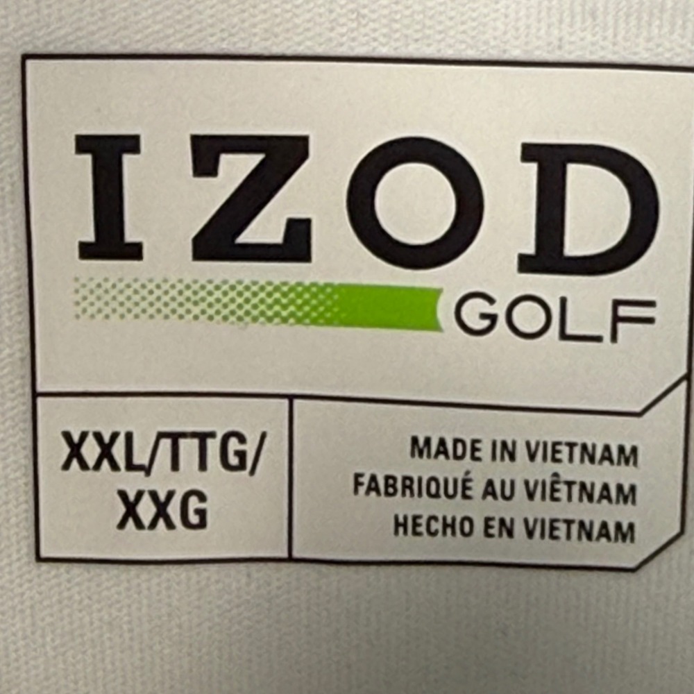 IZOD Polo Shirt Womens XXL White Golf Short Sleeve Patterned Collar Performance - Picture 2 of 5